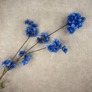 Zijden bloesemtak Prunus blauw