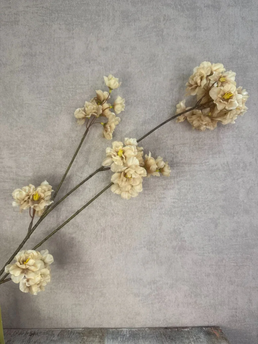 Zijden bloesemtak Prunus | Cappuccino - Afbeelding 2