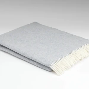 Lamswollen Plaid – Grijs/Wit – Visgraat patroon – McNutt – 200x145cm
